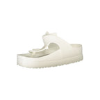 Carrera Bianco Poliuretano Womens Flip Flop with Ankle Buckle