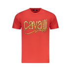 Cavalli Class Rosso Cotton Men T-Shirt