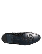 Dolce & Gabbana Black Suede Strass Derby Formal Shoes