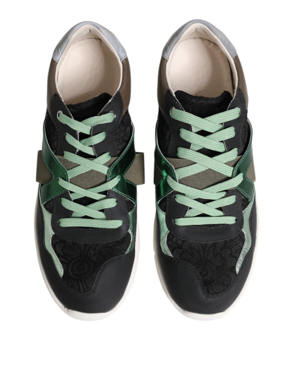 Dolce & Gabbana Multicolor Lace Up Low Top Sneakers Shoes