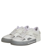 Dolce & Gabbana White Low Top DG Embossed Men Sneakers Shoes