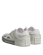 Dolce & Gabbana White Low Top DG Embossed Men Sneakers Shoes