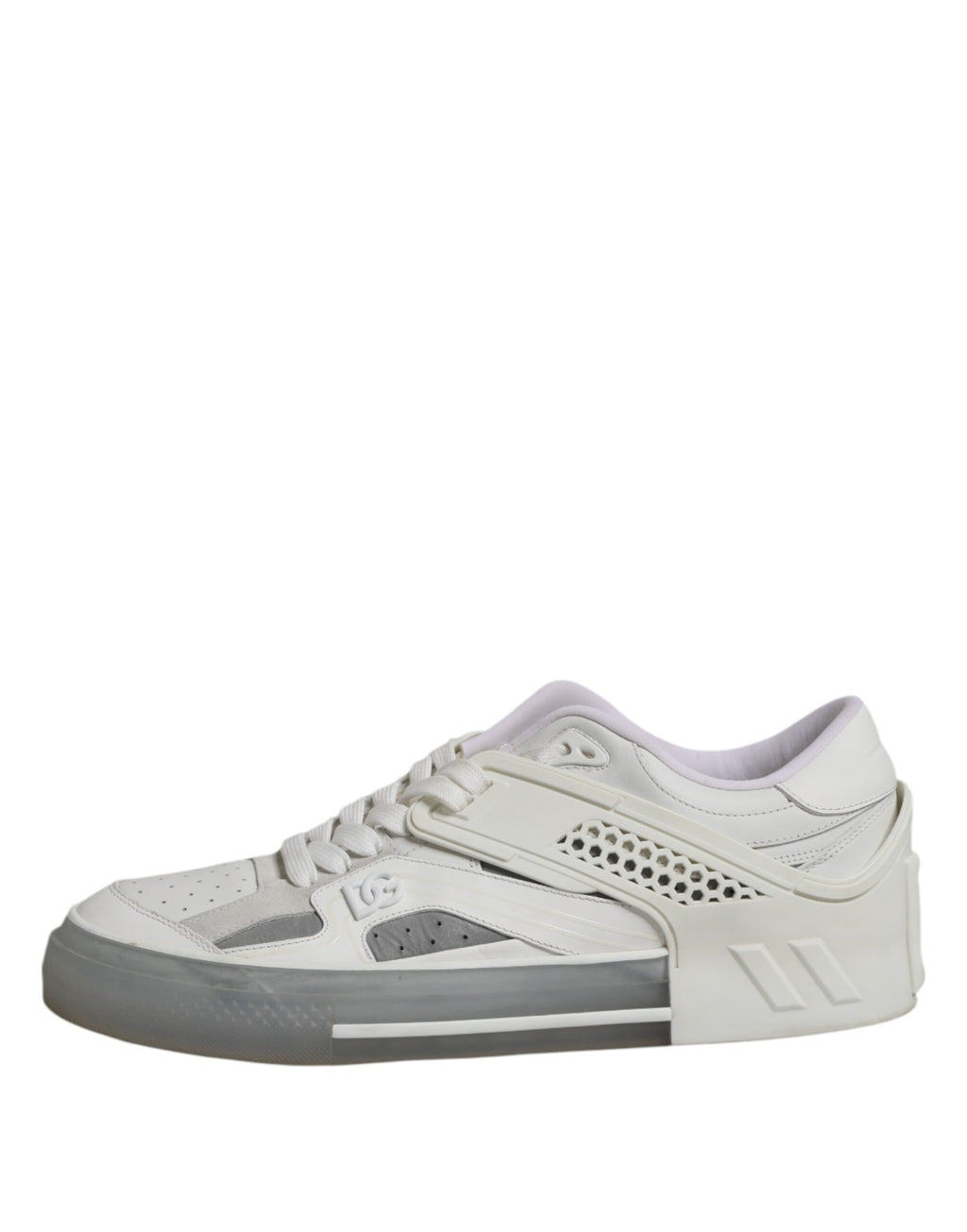 Dolce & Gabbana White Low Top DG Embossed Men Sneakers Shoes