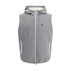 Brunello Cucinelli Gray Polyamide Sleveless Jacket