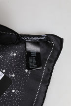 Dolce & Gabbana Black White Printed Square Men Foulard Scarf