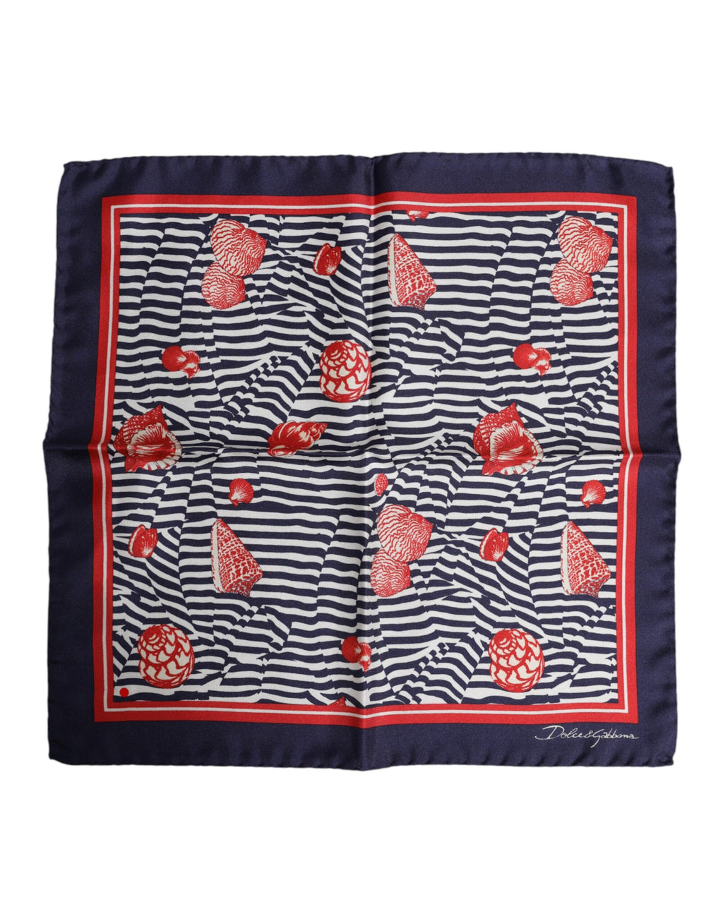 Dolce & Gabbana Multicolor Seashells Square Men Foulard Scarf