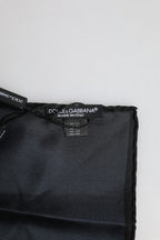 Dolce & Gabbana Blue DG Crown Silk Square Men Foulard Scarf