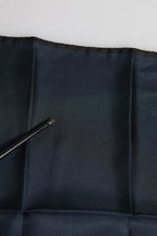 Dolce & Gabbana Blue DG Crown Silk Square Men Foulard Scarf