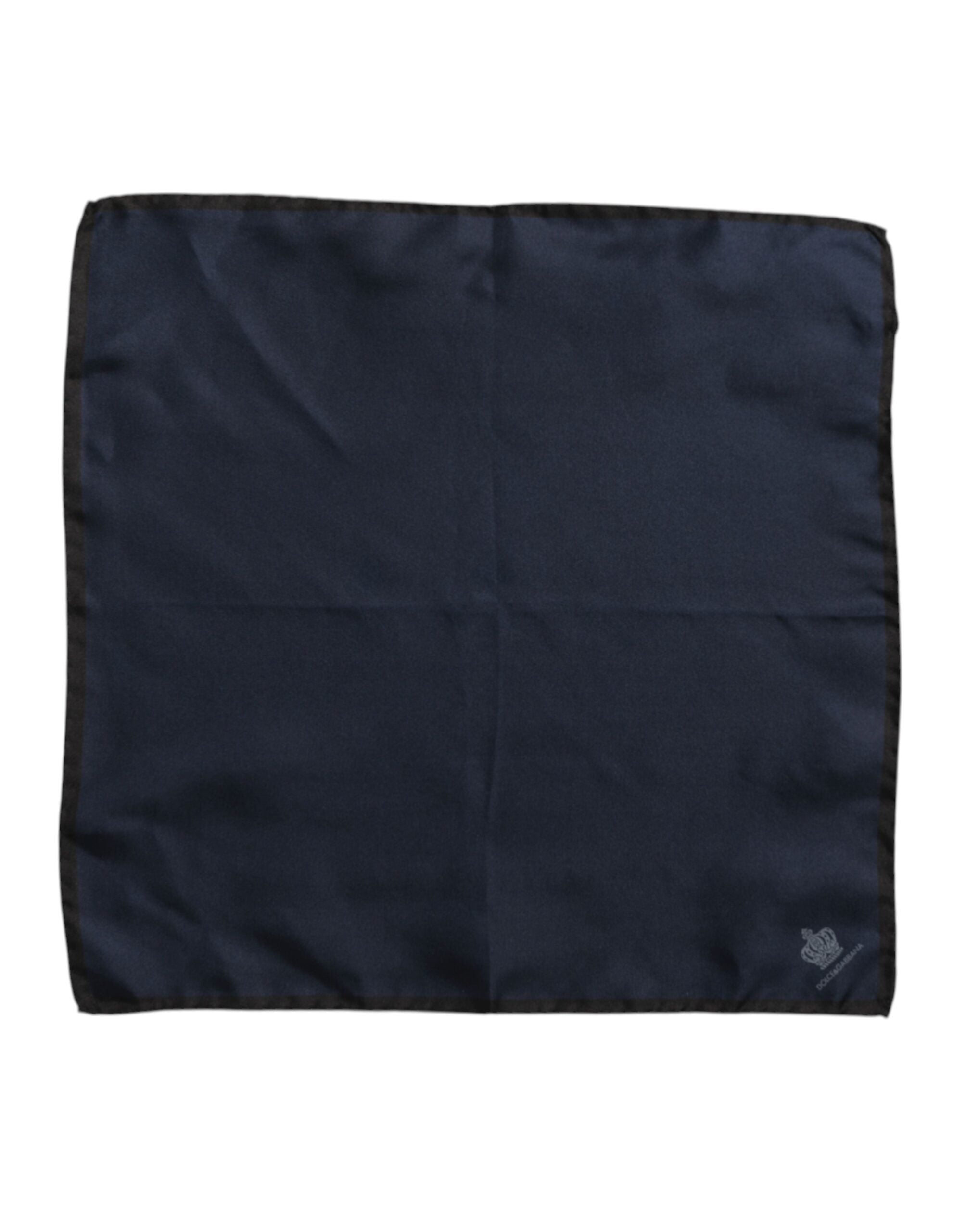 Dolce & Gabbana Blue DG Crown Silk Square Men Foulard Scarf
