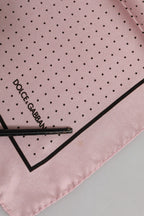 Dolce & Gabbana Beige Dotted Silk Square Men Foulard Scarf