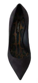 Dolce & Gabbana Gray Suede Leather Stiletto  Shoes Heels