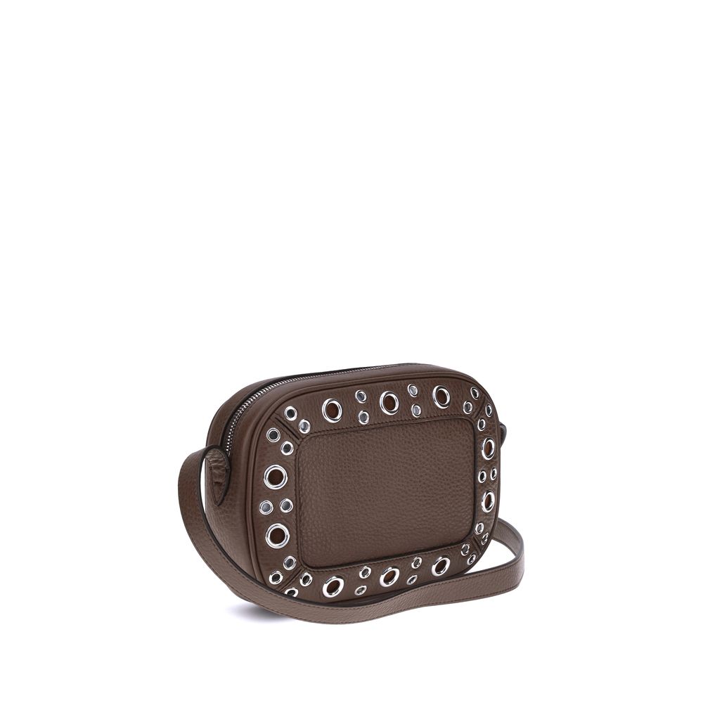 Valentino Garavani Brown Calf Leather Bos Taurus Shoulder Bag