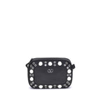 Valentino Garavani Black Calf Leather Bos Taurus Shoulder Bag