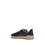 Valentino Garavani Black Calf Leather Bos Taurus Low Top Sneakers