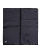 Dolce & Gabbana Blue DG Crown Silk Square Men Foulard Scarf