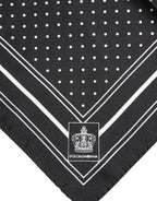 Dolce & Gabbana Black White Polka Dot Men Foulard Scarf