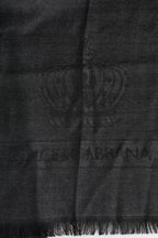 Dolce & Gabbana Dark Gray Cashmere Fringes Neck Warmer Scarf