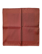 Dolce & Gabbana Orange Silk Square Men Foulard Scarf