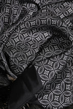 Dolce & Gabbana Black Patterned Fringes Men Foulard Scarf