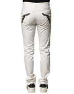 Dolce & Gabbana White Cotton Skinny Men Denim Jeans