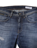 Dolce & Gabbana Blue Washed Cotton Slim Fit Men Denim Jeans