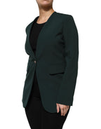 Maison Margiela Green Single Breasted One Button Coat Jacket