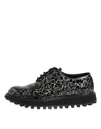 Dolce & Gabbana Black White Calfskin Chunky Derby Shoes