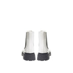 Alexander McQueen Black And White Leather Chelsea Boots