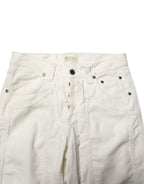 Jeckerson White Cotton Stretch Straight Fit Men Denim Jeans