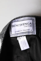 BENCIVENGA Black White Checkered Tapered Dress Pants