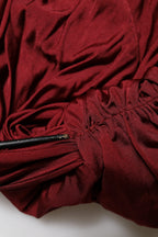 Dolce & Gabbana Red Viscose Fitted One Shoulder Midi Dress