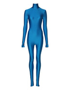 Dolce & Gabbana Blue Nylon Turtleneck Bodycon Jumpsuit Dress