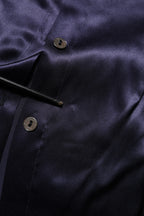Dolce & Gabbana Dark Purple Silk Ascot Collared Blouse Top