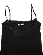 Scervino Street Black Wool Sleeveless Square Neck Tank Top