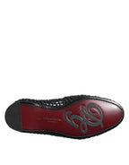 Dolce & Gabbana Black Woven Leather Slip On Loafers Men Shoes