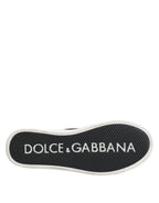 Dolce & Gabbana Black Cotton Canvas Lace Up Men Sneakers Shoes