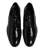 Dolce & Gabbana Black Patent Leather Derby Formal Dress Shoes