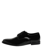 Dolce & Gabbana Black Patent Leather Derby Formal Dress Shoes
