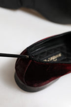Dolce & Gabbana Red Velvet Men Slip On Loafers Dress Shoes