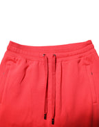 Dolce & Gabbana Red Cotton Men Jogger Sweatpants Pants