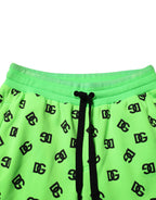 Dolce & Gabbana Green Logo Print Jogger Men Sweatpants Pants