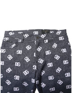 Dolce & Gabbana Dark Gray Logo Cotton Skinny Slim Denim Jeans