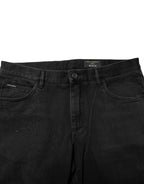 Dolce & Gabbana Black Cotton Logo Plaque Skinny Denim Jeans