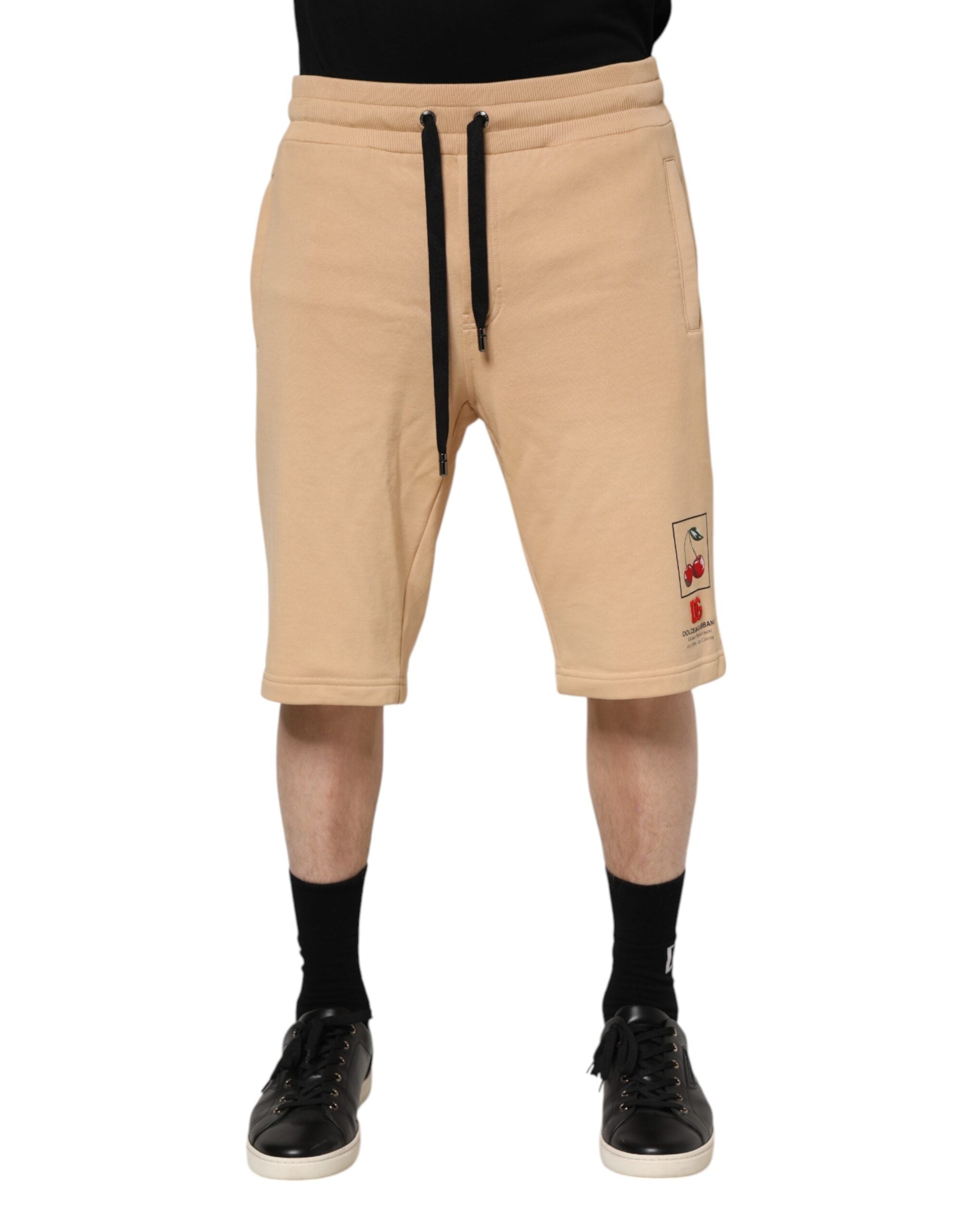 Dolce & Gabbana Yellow Cotton Men Bermuda Sweatshorts Shorts