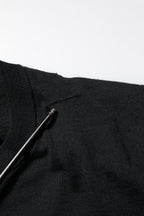 Dolce & Gabbana Black Cashmere Crew Neck Long Sleeves T-shirt