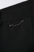 Dsquared² Black Polyester High Waisted Flared Pants