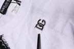 Dolce & Gabbana White Floral Lace DG Detailing Top T-shirt