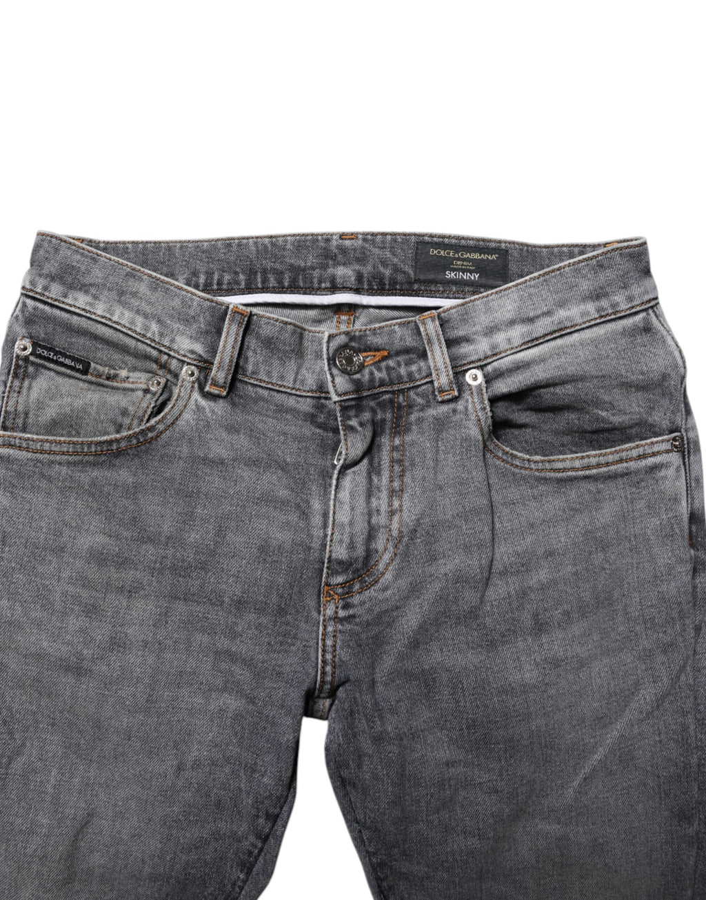 Dolce & Gabbana Gray Cotton Skinny Men Denim Trouser Jeans