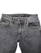 Dolce & Gabbana Gray Cotton Skinny Men Denim Trouser Jeans