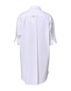 Moschino Couture White Printed Collared Button Mini Shirt Dress